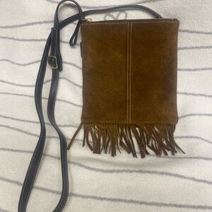 Coach Brown Suede Fringe Swingpak